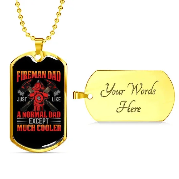Firefighter dog tag necklace sale